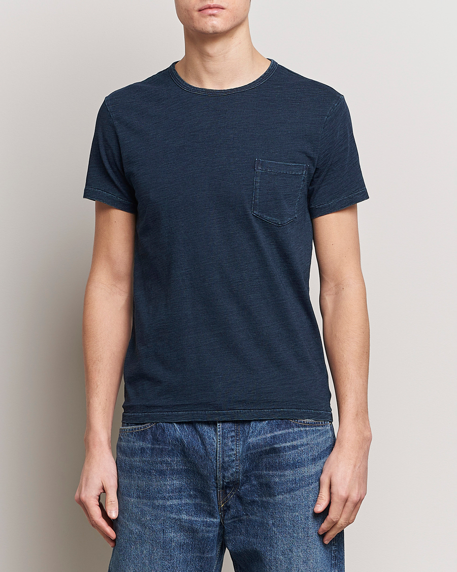 Herre | Avdelinger | RRL | Short Sleeve Pocket Tee Rinsed Indigo