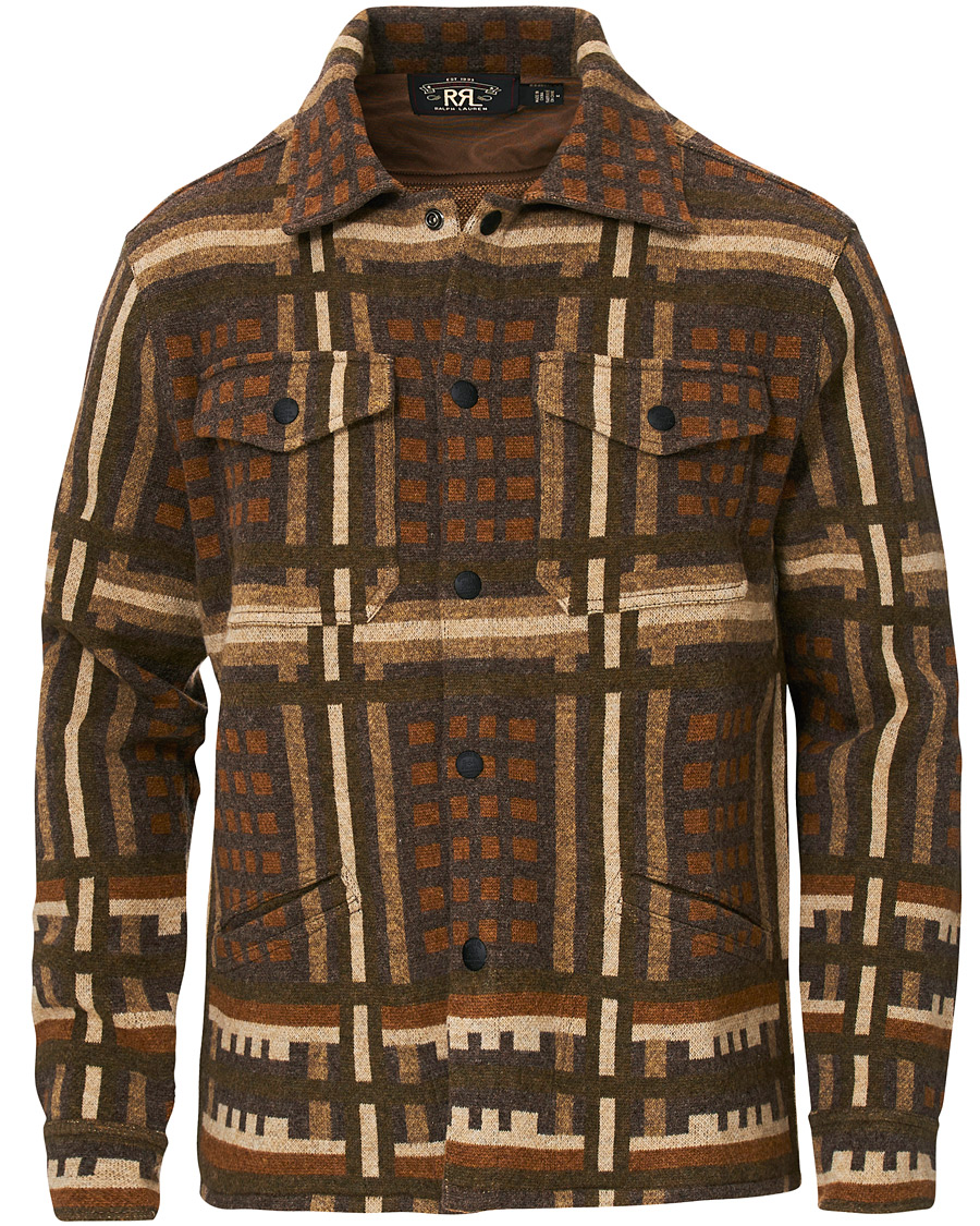 Herre | Jakker | RRL | Wool Workshirt Sweater Brown Multi