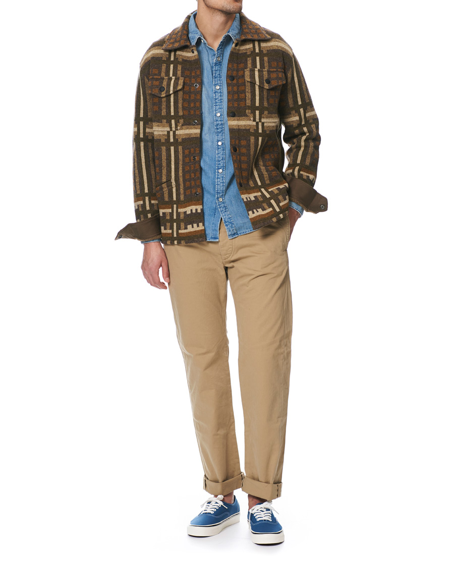 Herre | Jakker | RRL | Wool Workshirt Sweater Brown Multi
