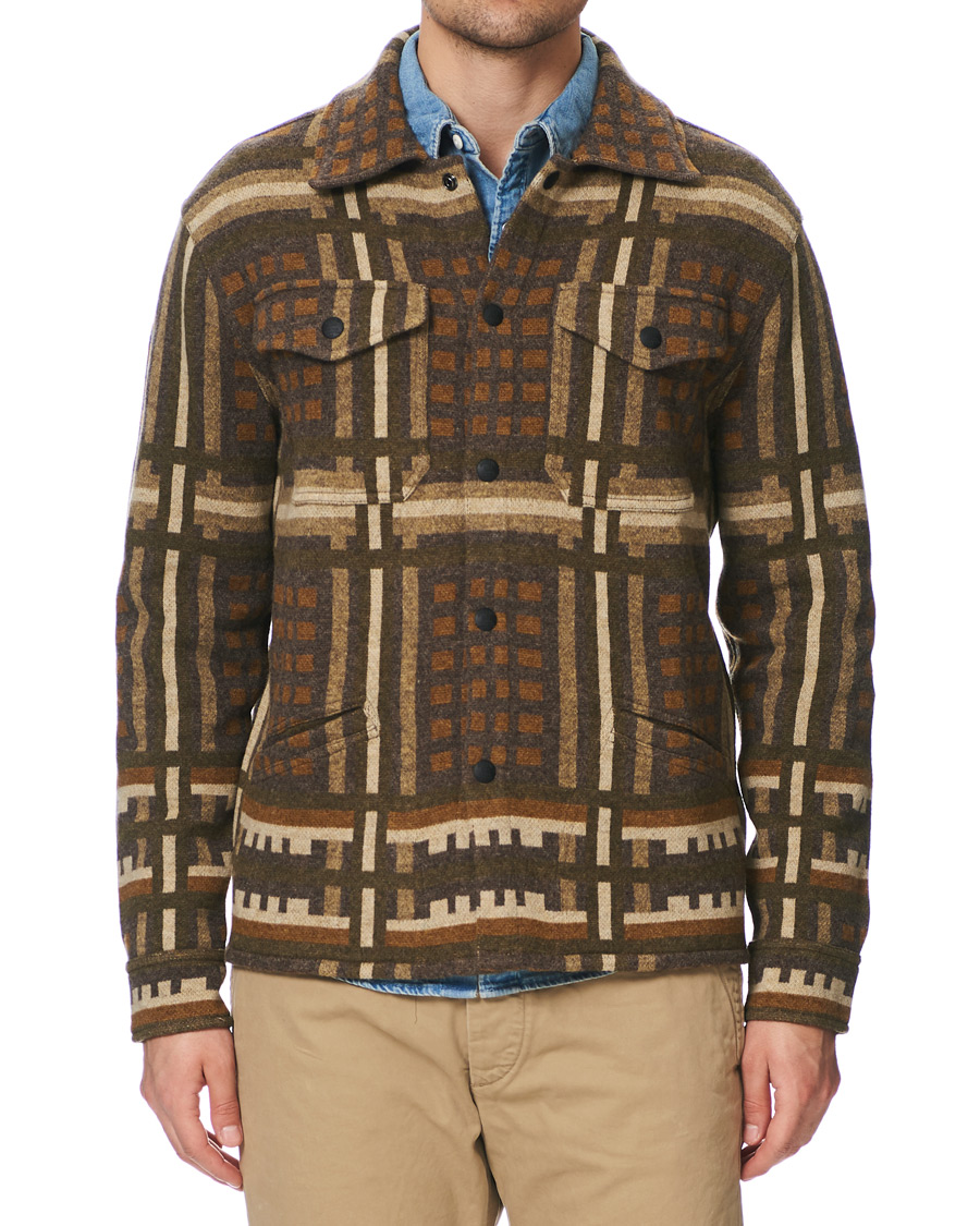 Herre | Jakker | RRL | Wool Workshirt Sweater Brown Multi