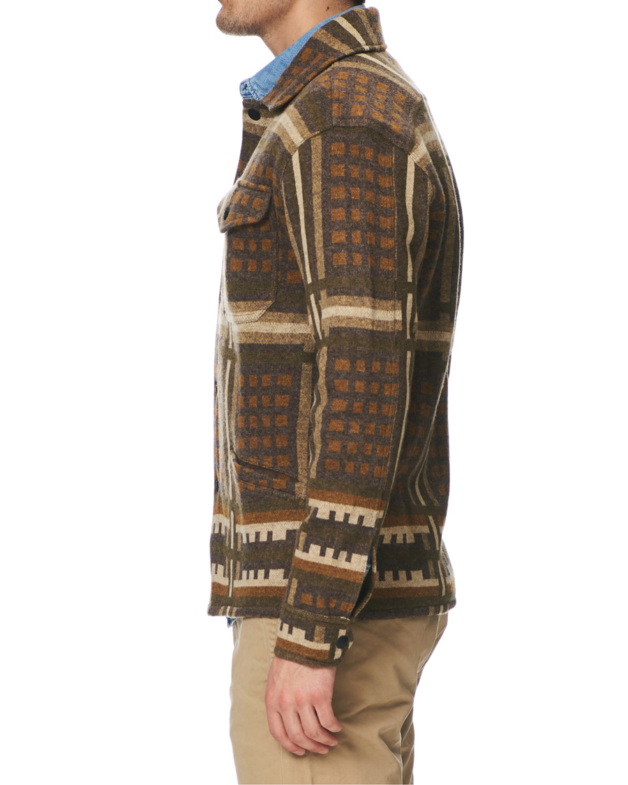 Herre | Jakker | RRL | Wool Workshirt Sweater Brown Multi