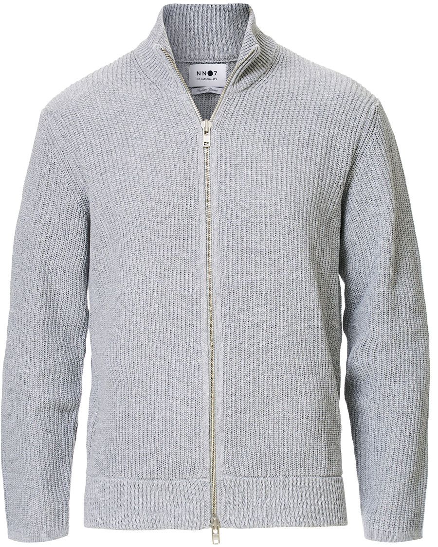 Herre | Gensere | NN07 | Piet Full Zip Medium Grey
