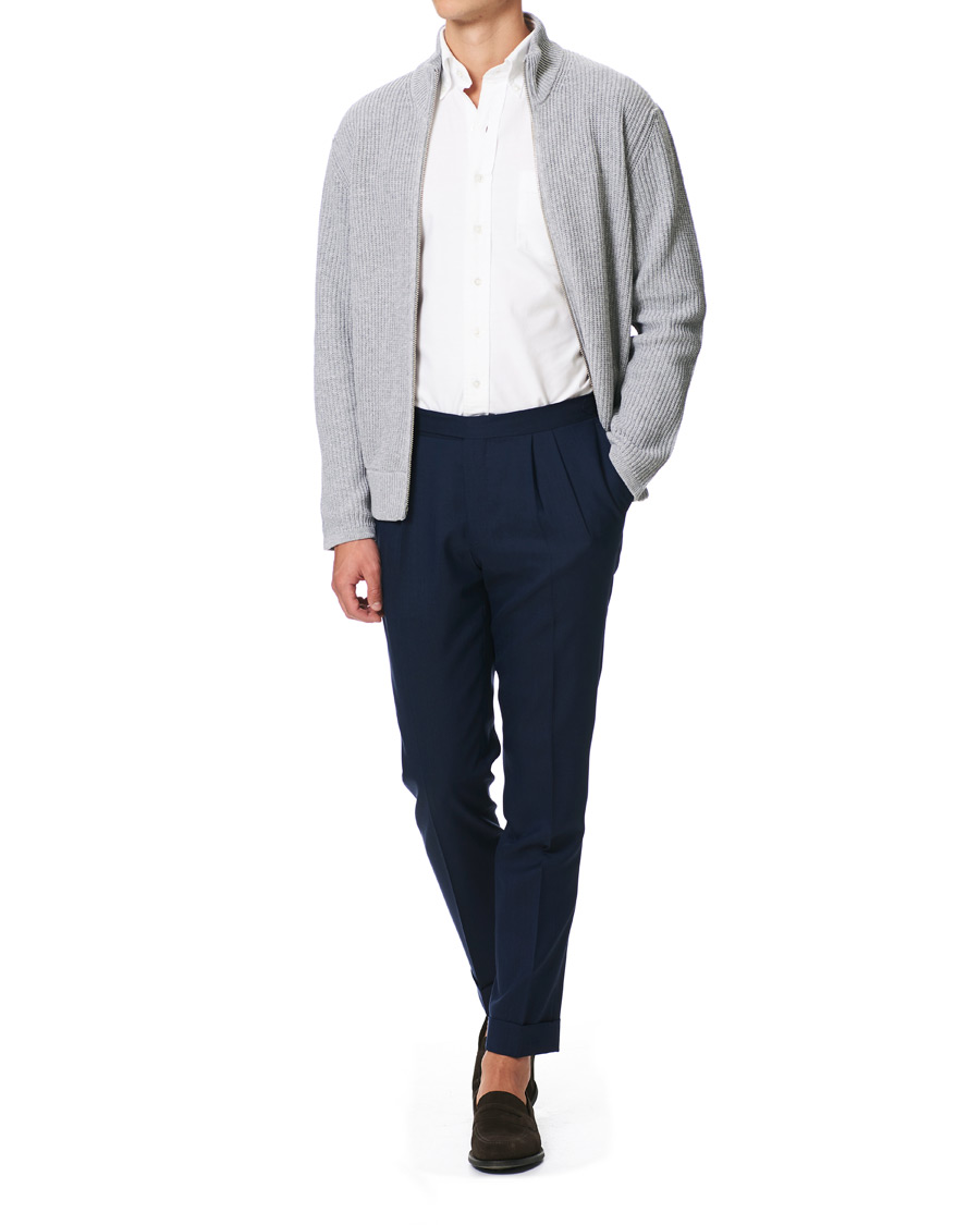 Herre | Gensere | NN07 | Piet Full Zip Medium Grey