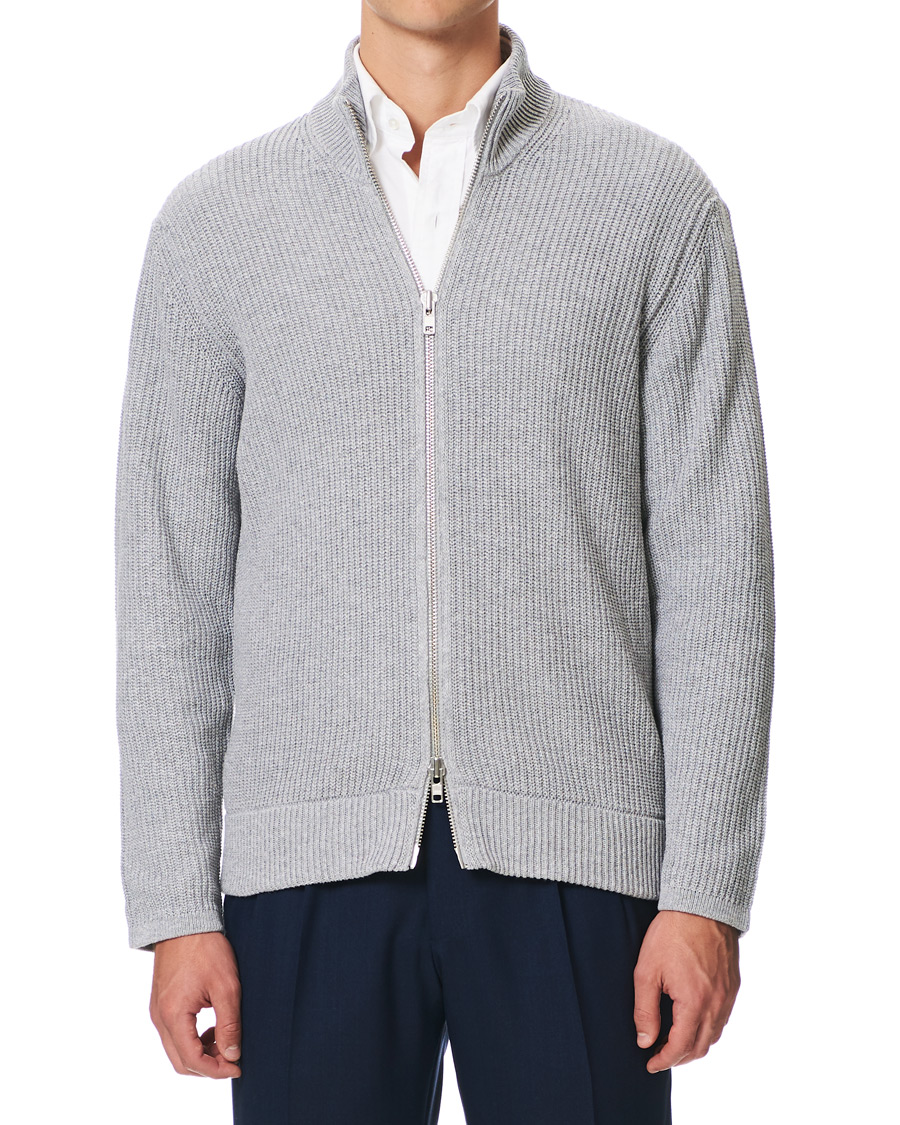 Herre | Gensere | NN07 | Piet Full Zip Medium Grey