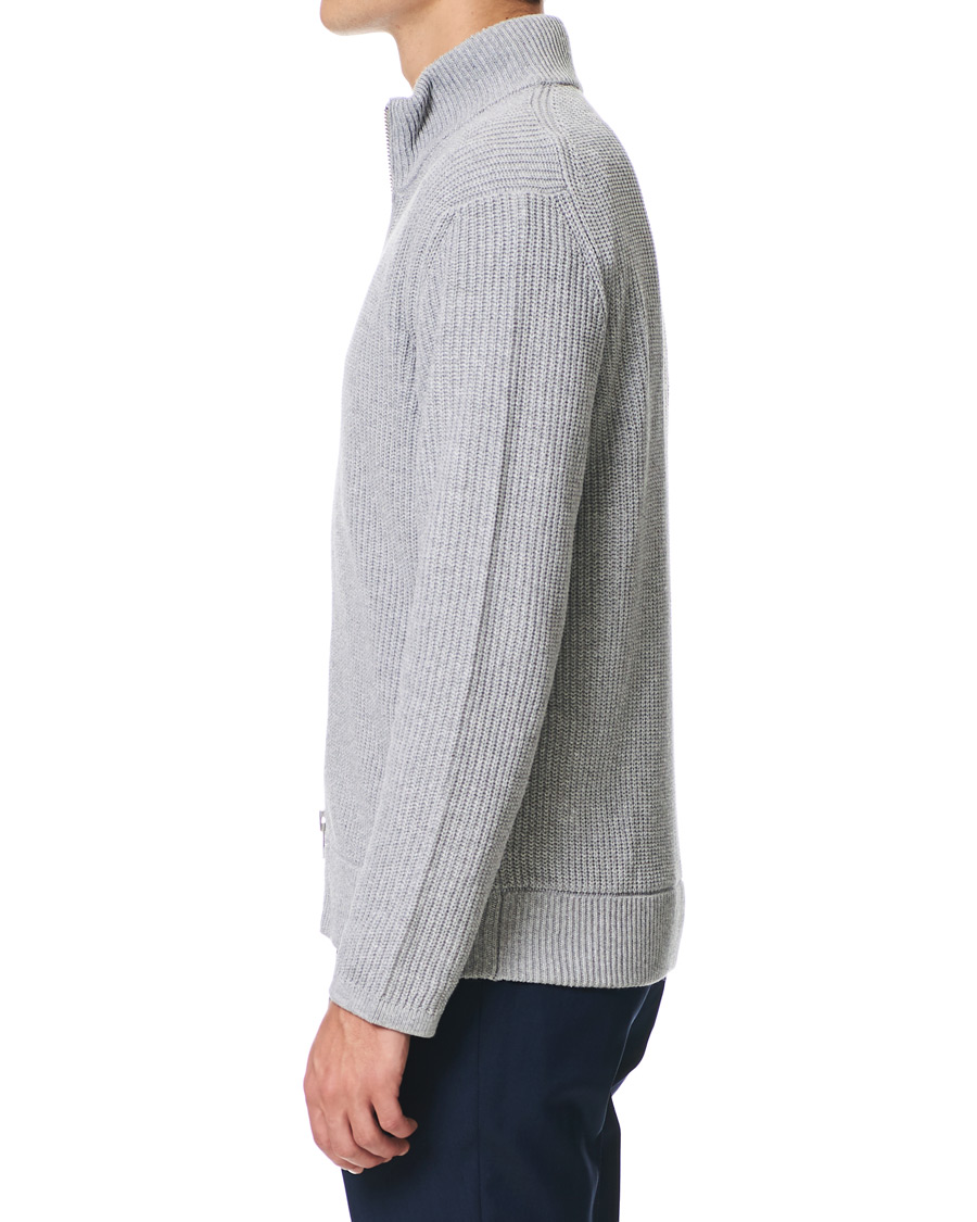 Herre | Gensere | NN07 | Piet Full Zip Medium Grey