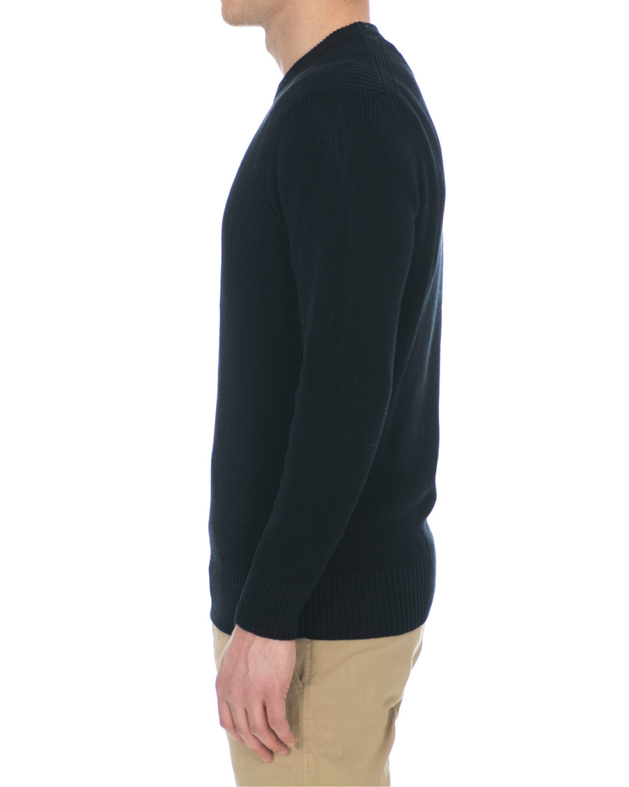 Herre | Gensere | NN07 | Knut Cotton Ribbed Crew Neck Navy