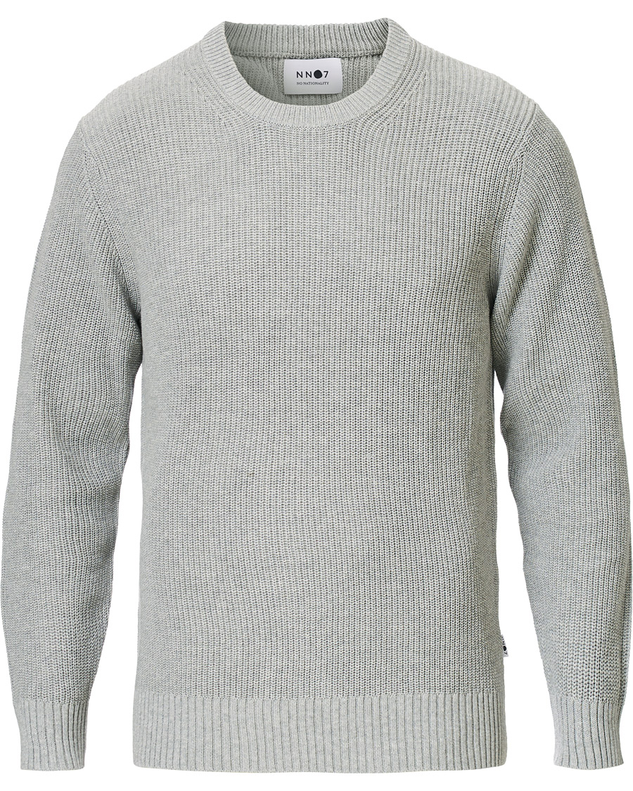 Herre | Gensere | NN07 | Knut Cotton Ribbed Crew Neck Medium Grey