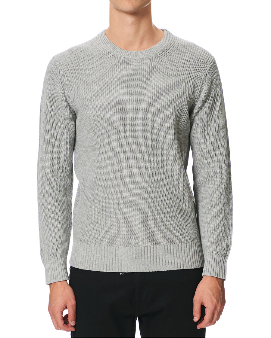 Herre | Gensere | NN07 | Knut Cotton Ribbed Crew Neck Medium Grey