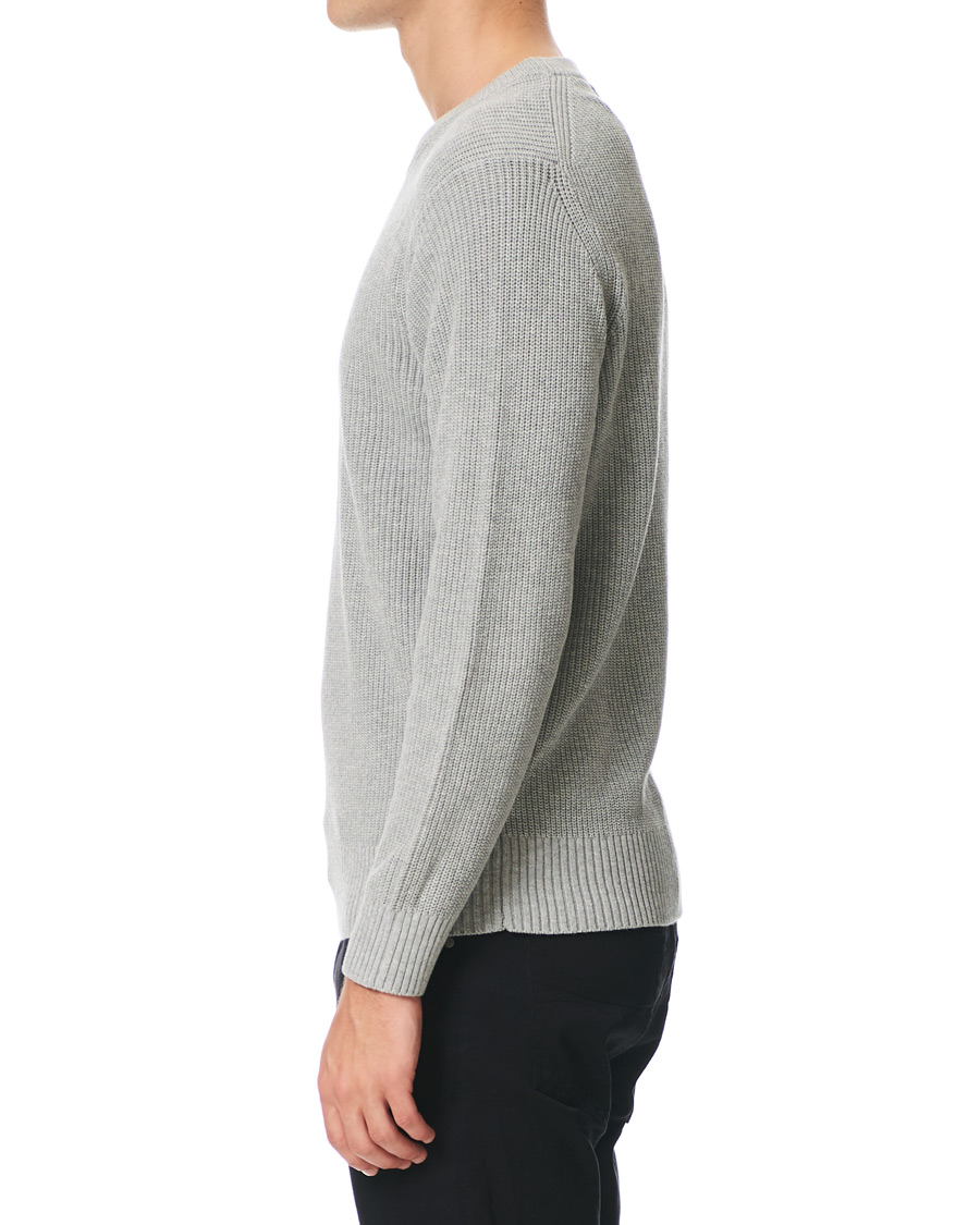 Herre | Gensere | NN07 | Knut Cotton Ribbed Crew Neck Medium Grey