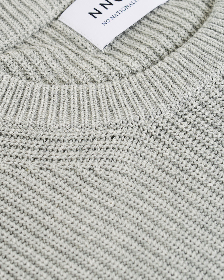 Herre | Gensere | NN07 | Knut Cotton Ribbed Crew Neck Medium Grey