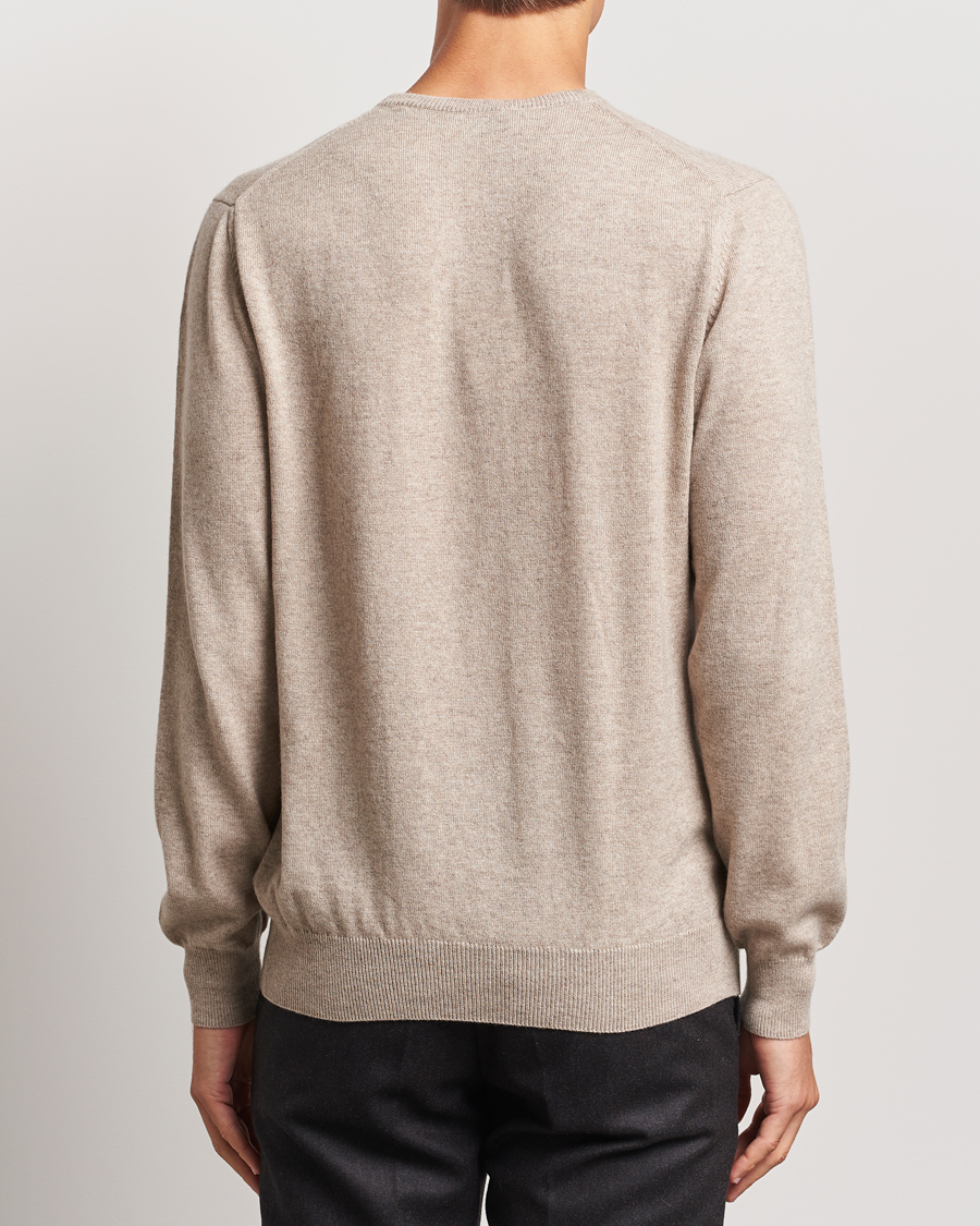 Herre | Gensere | Piacenza Cashmere | Cashmere Crew Neck Sweater Beige