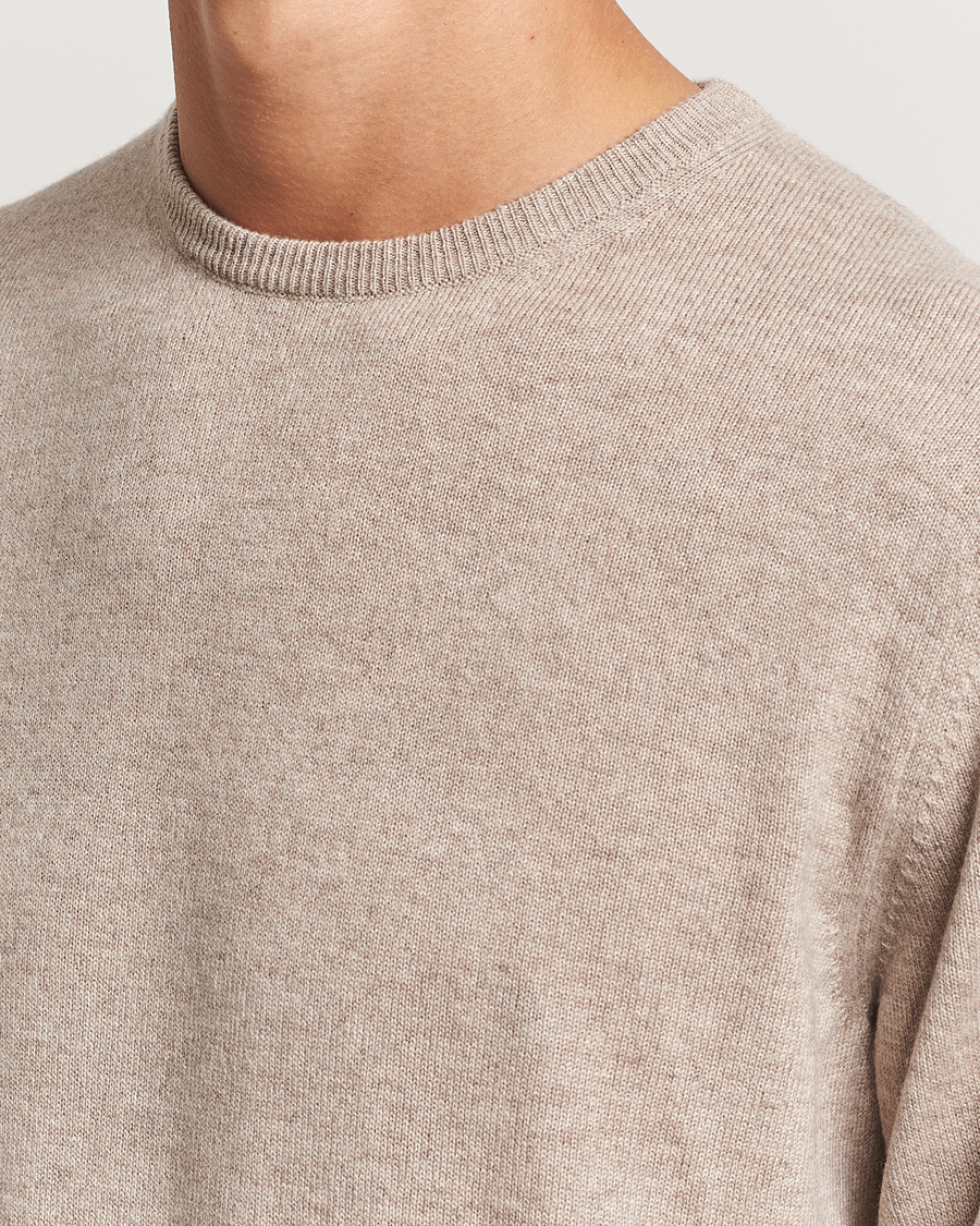 Herre | Gensere | Piacenza Cashmere | Cashmere Crew Neck Sweater Beige