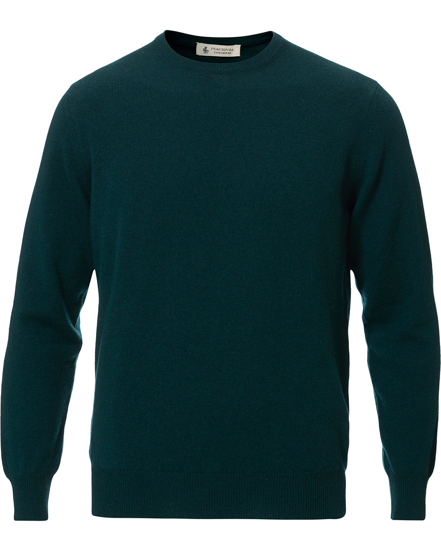 Herre | Gensere | Piacenza Cashmere | Cashmere Crew Neck Sweater Racing Green