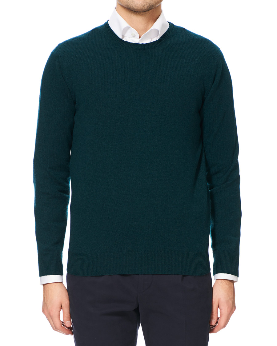 Herre | Gensere | Piacenza Cashmere | Cashmere Crew Neck Sweater Racing Green