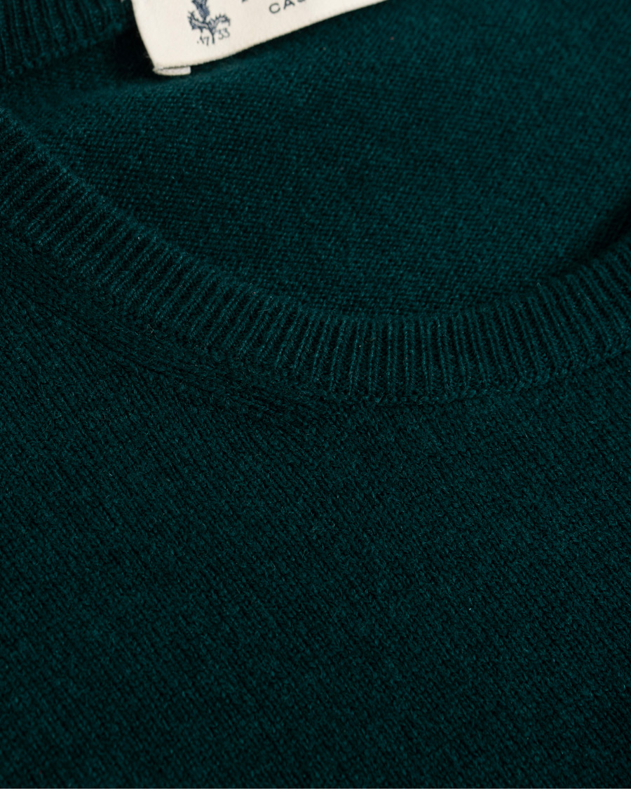 Herre | Gensere | Piacenza Cashmere | Cashmere Crew Neck Sweater Racing Green