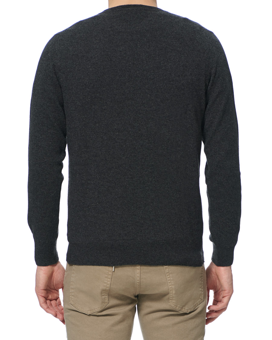 Herre | Gensere | Piacenza Cashmere | Cashmere Crew Neck Sweater Charcoal