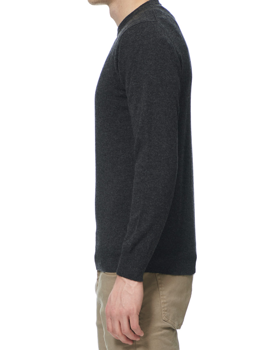 Herre | Gensere | Piacenza Cashmere | Cashmere Crew Neck Sweater Charcoal