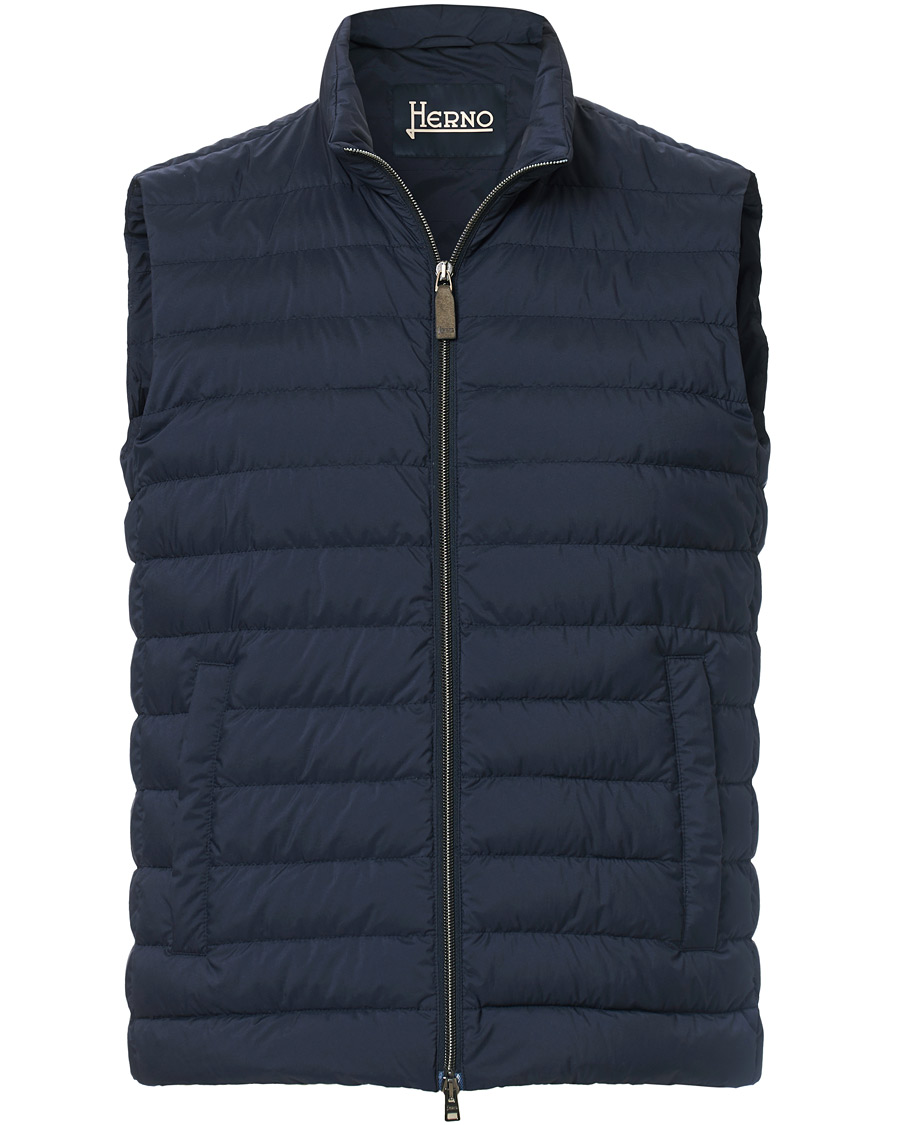 Herre | Jakker | Herno | Nuage Matt Nylon Vest Deep Blue