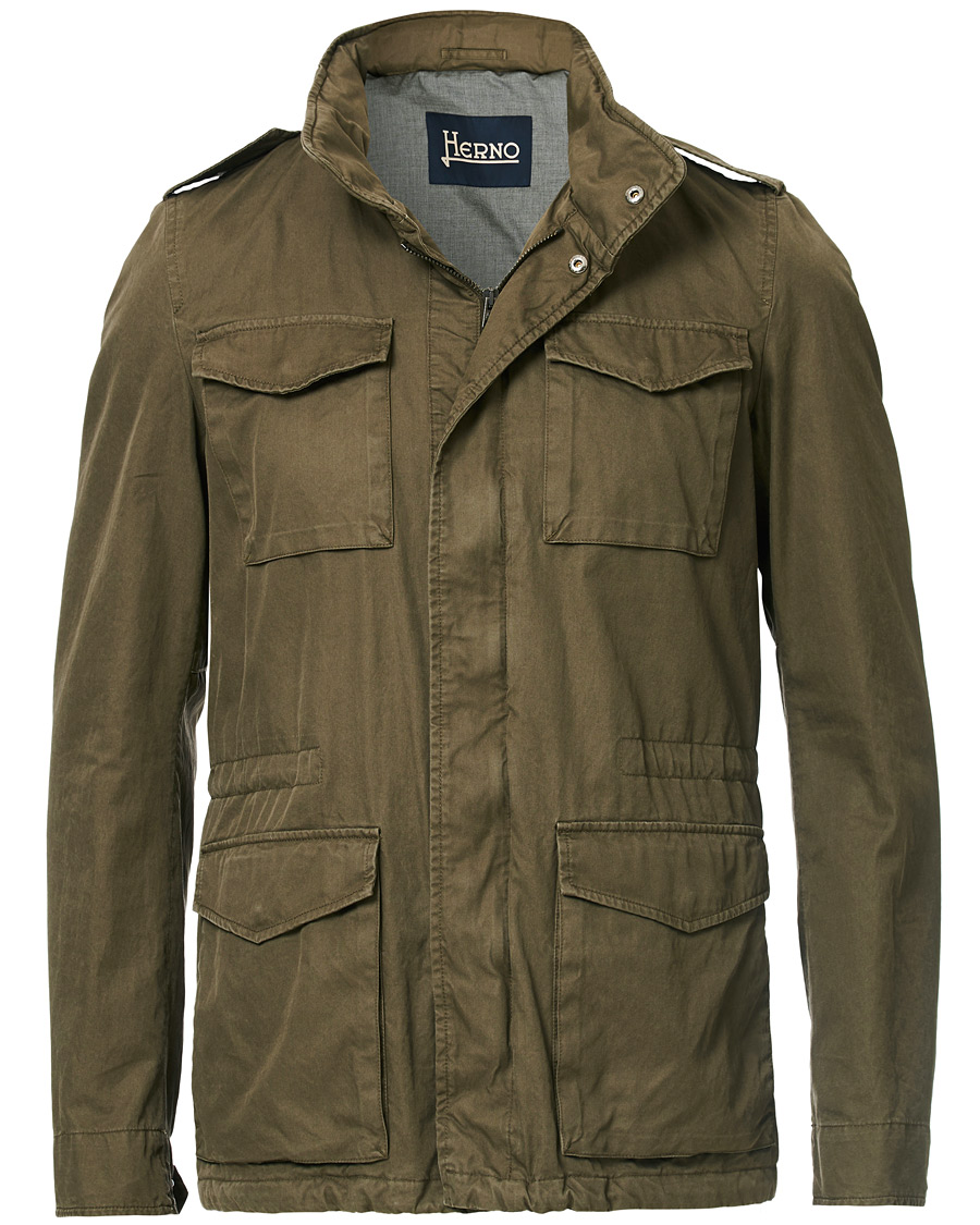 Herre | Jakker | Herno | Cotton Field Jacket Military Green