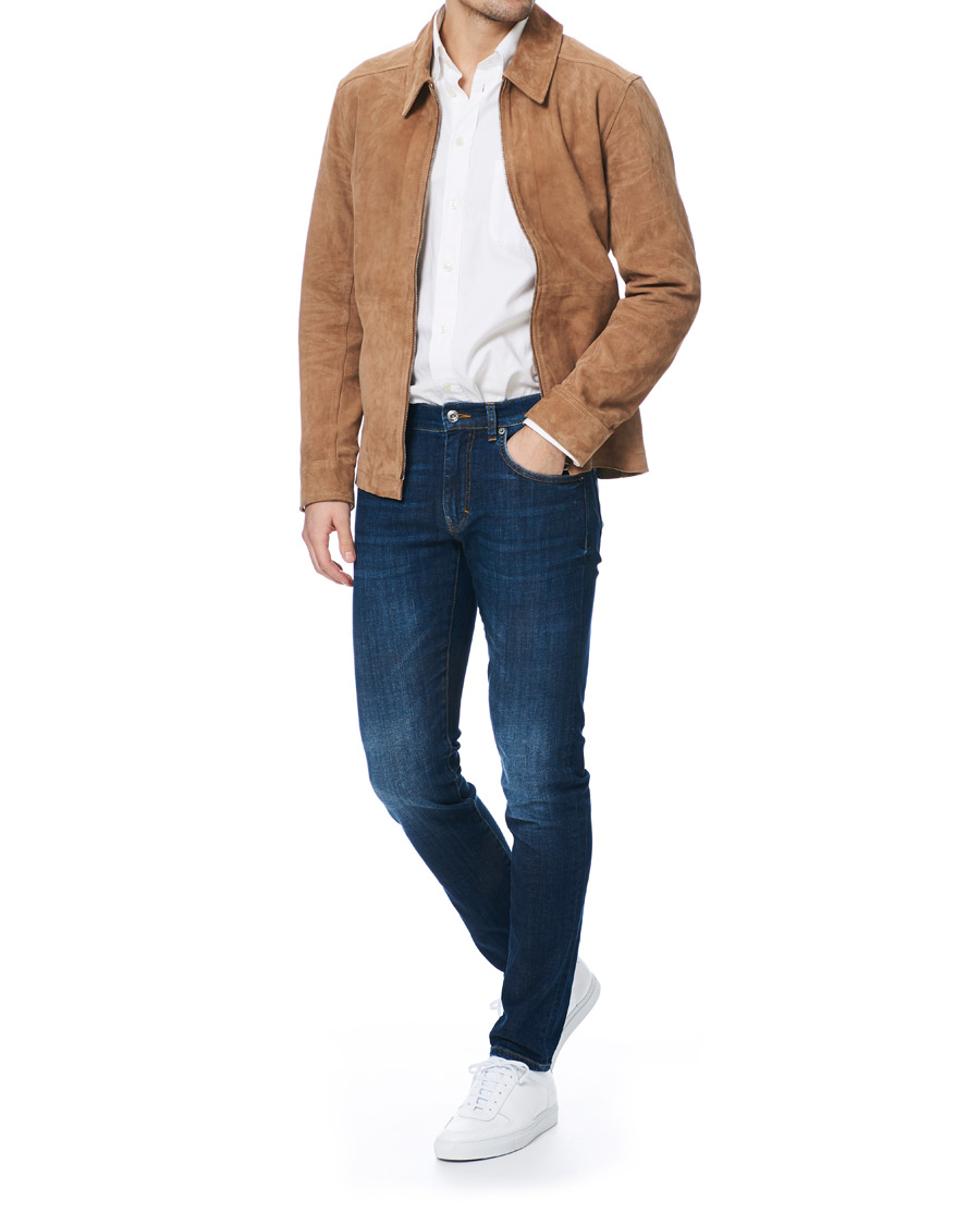 Herre | Jakker | J.Lindeberg | Jonah Zip Suede Jacket Flat Brown