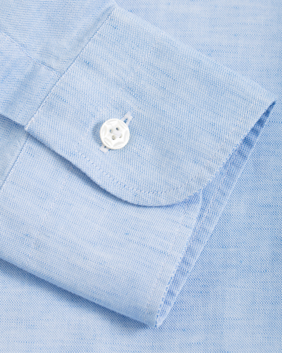Herre | Skjorter | Barba Napoli | Dandylife Slim Fit Cotton/Linen Shirt Blue