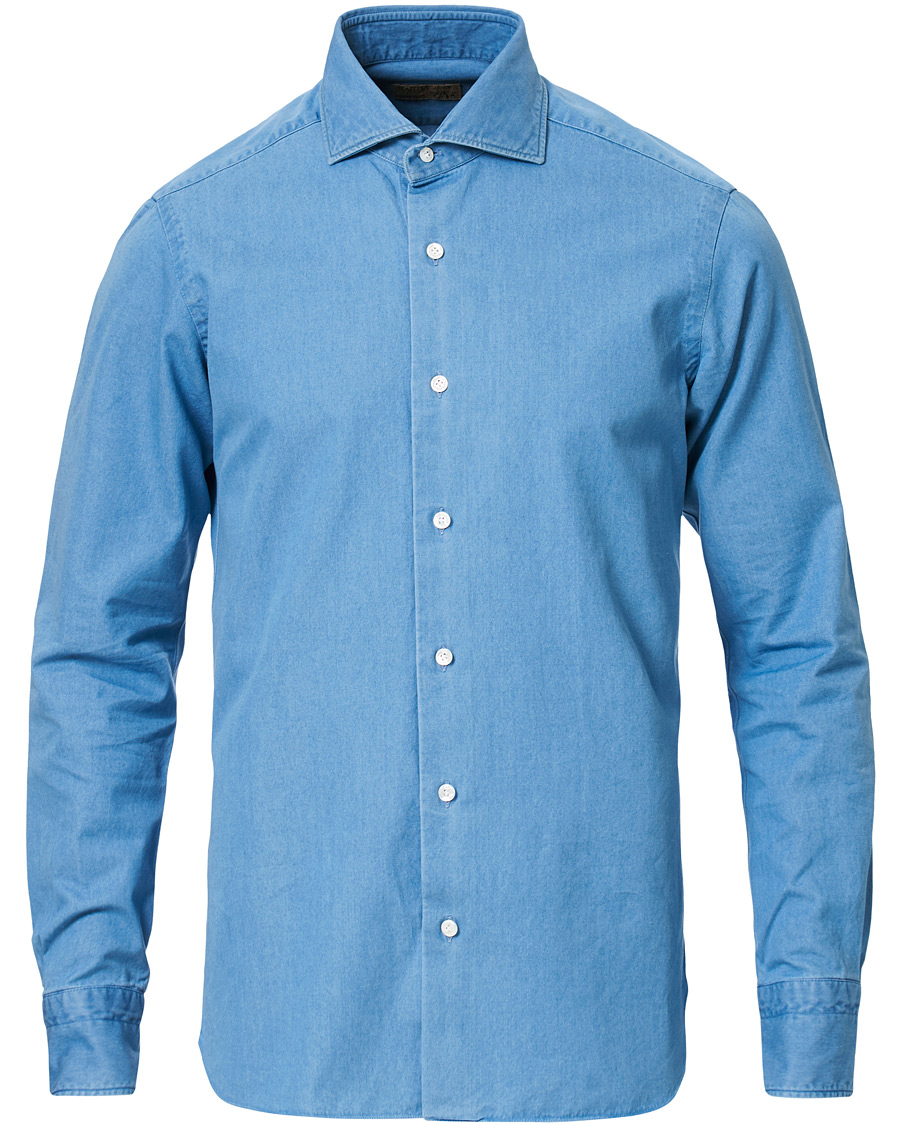 Herre | Skjorter | Barba Napoli | Dandylife Slim Fit Denim Shirt Indigo