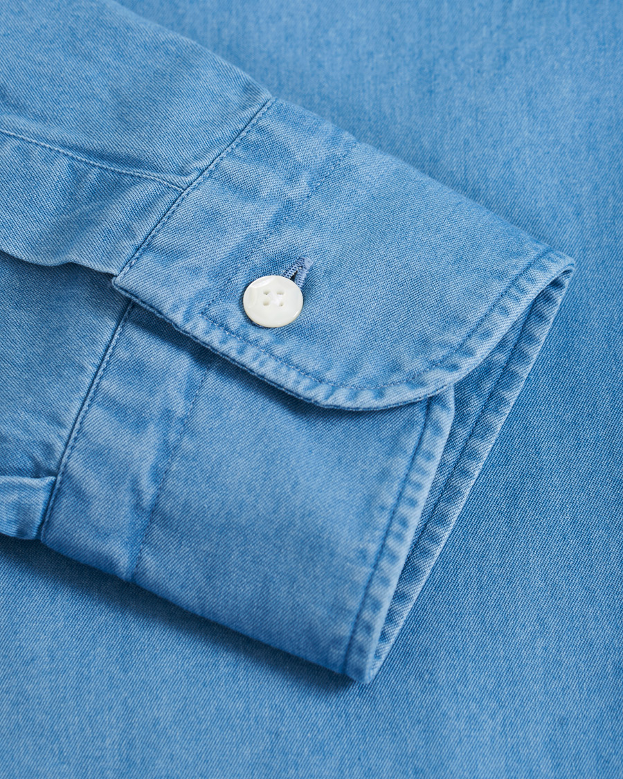 Herre | Skjorter | Barba Napoli | Dandylife Slim Fit Denim Shirt Indigo