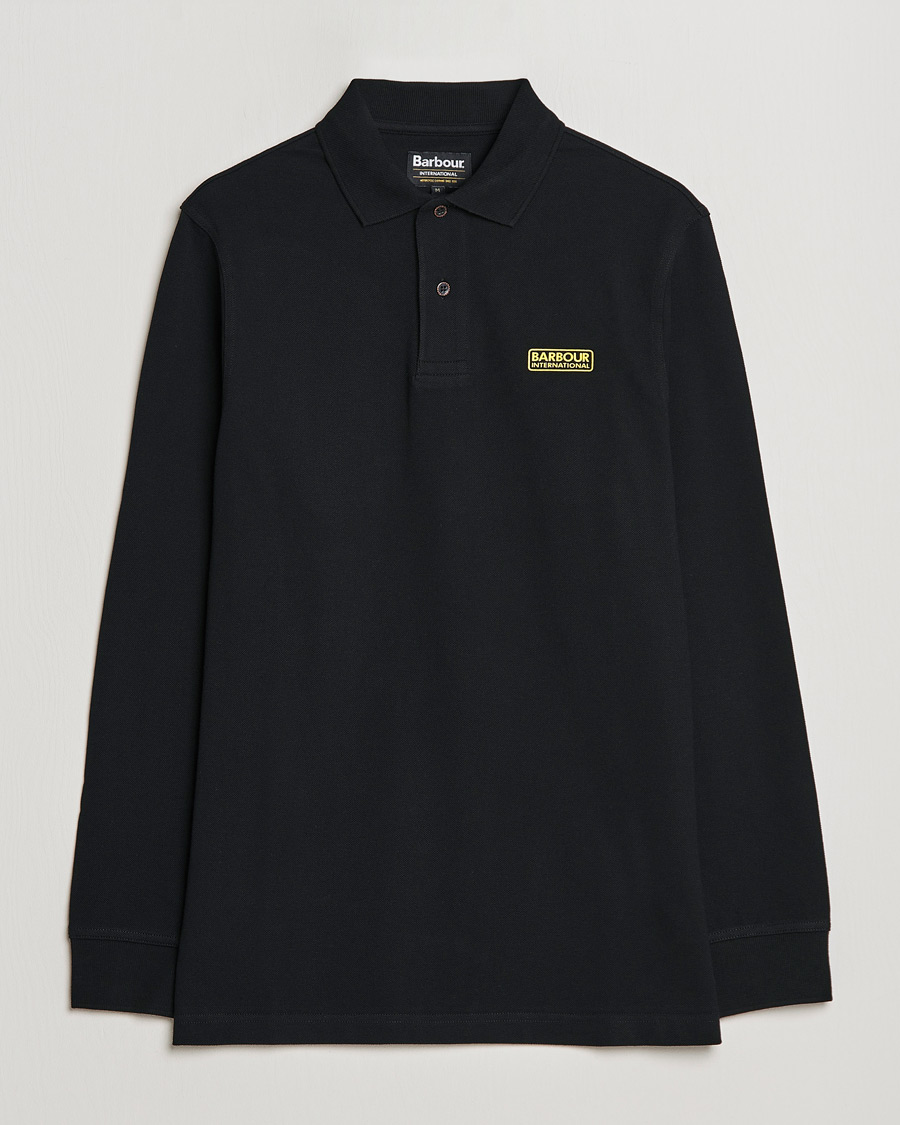 Herre | Gensere | Barbour International | Essential Long Sleeve Polo Black