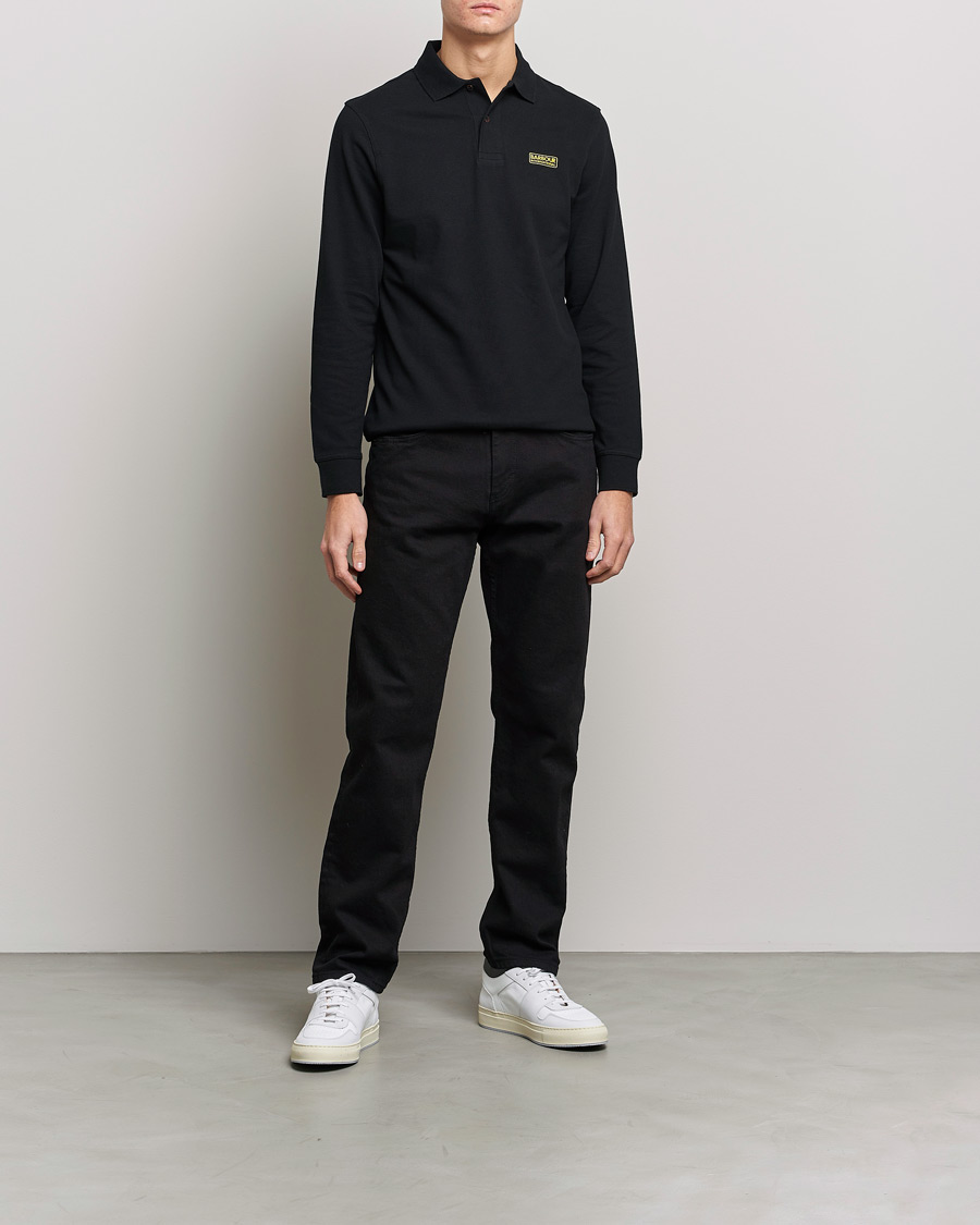 Herre | Gensere | Barbour International | Essential Long Sleeve Polo Black