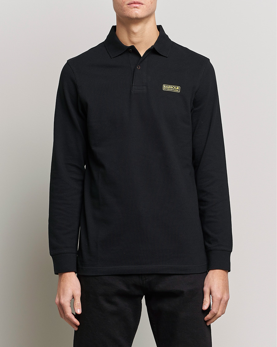 Herre | Langermet piké | Barbour International | Essential Long Sleeve Polo Black