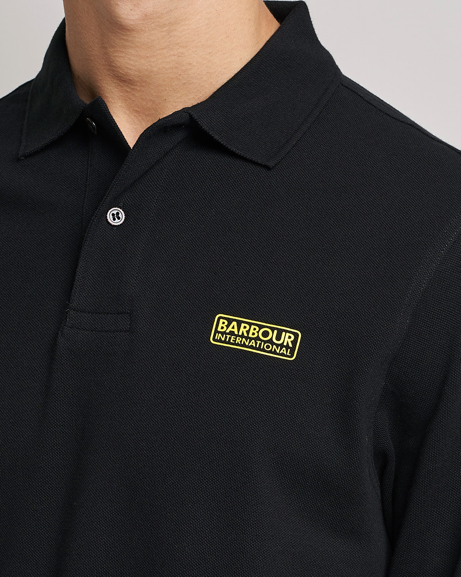 Herre | Gensere | Barbour International | Essential Long Sleeve Polo Black