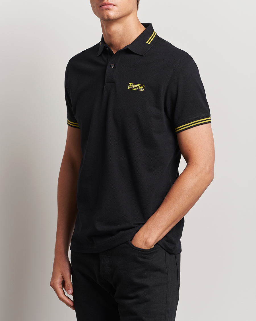 Herre | Kortermet piké | Barbour International | Essential Tipped Polo Black