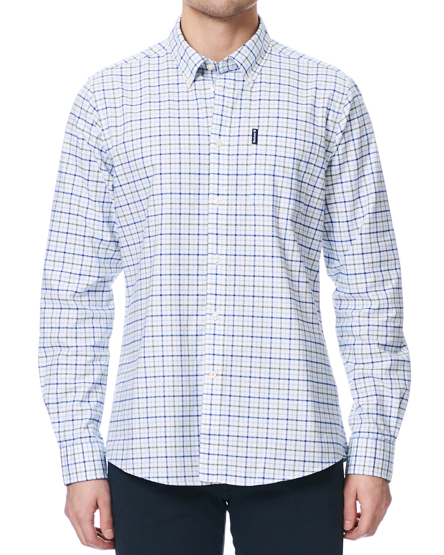 Herre | Skjorter | Barbour Lifestyle | Tailored Fit Check 17 Shirt White/Olive
