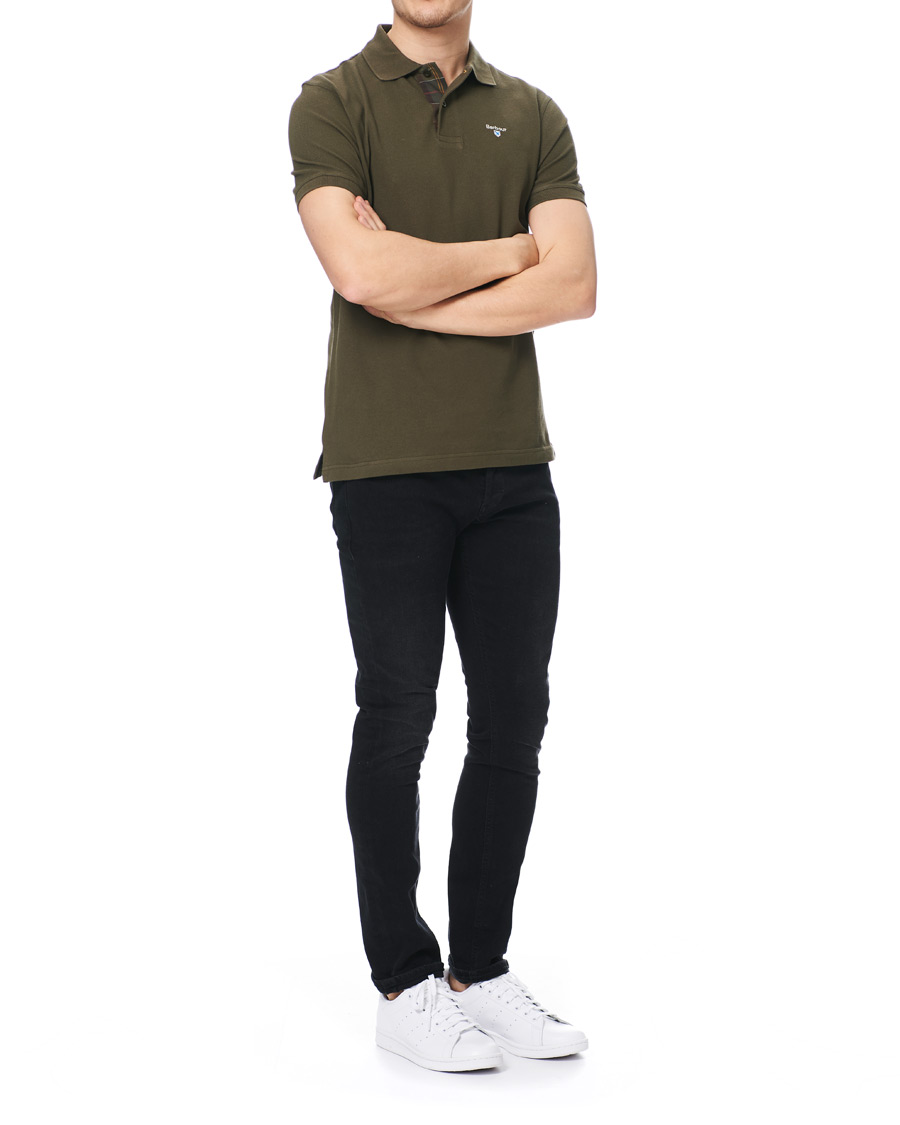 Herre | Pikéer | Barbour Lifestyle | Tartan Pique Polo Dark Olive