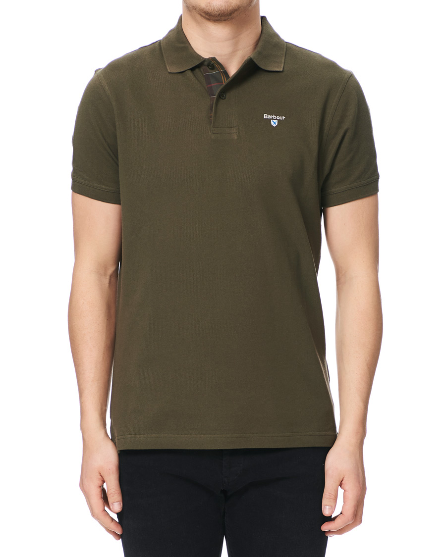 Herre | Pikéer | Barbour Lifestyle | Tartan Pique Polo Dark Olive