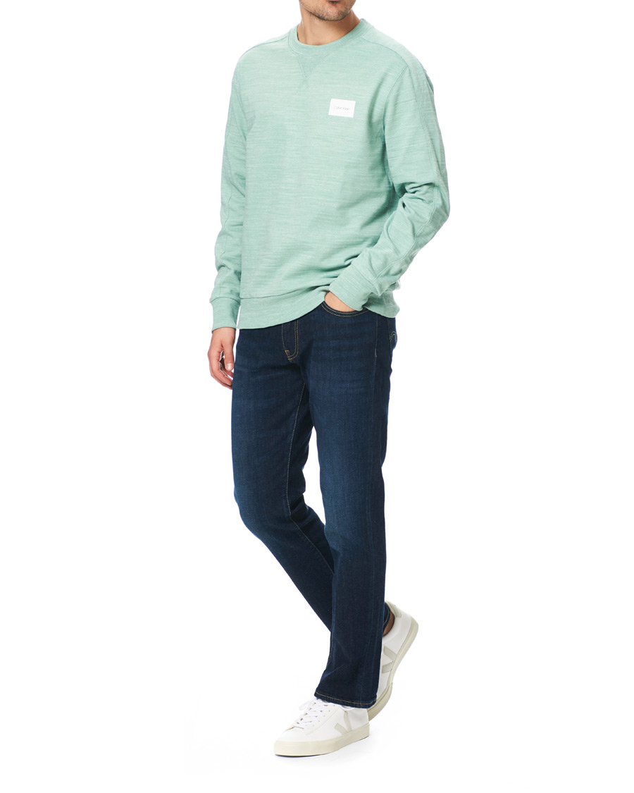 Herre | Gensere | Calvin Klein | Mouline Chest Logo Crew Neck Sweatshirt Granite Green