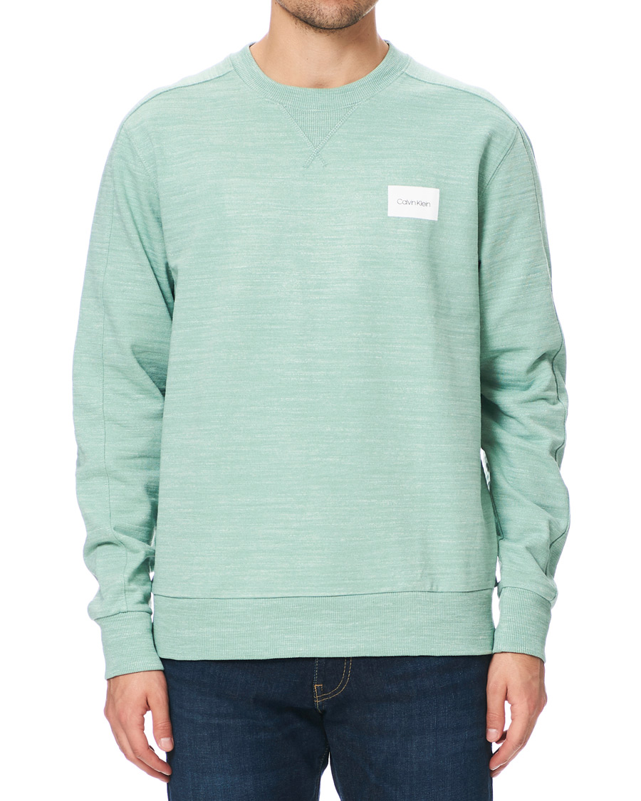 Herre | Gensere | Calvin Klein | Mouline Chest Logo Crew Neck Sweatshirt Granite Green