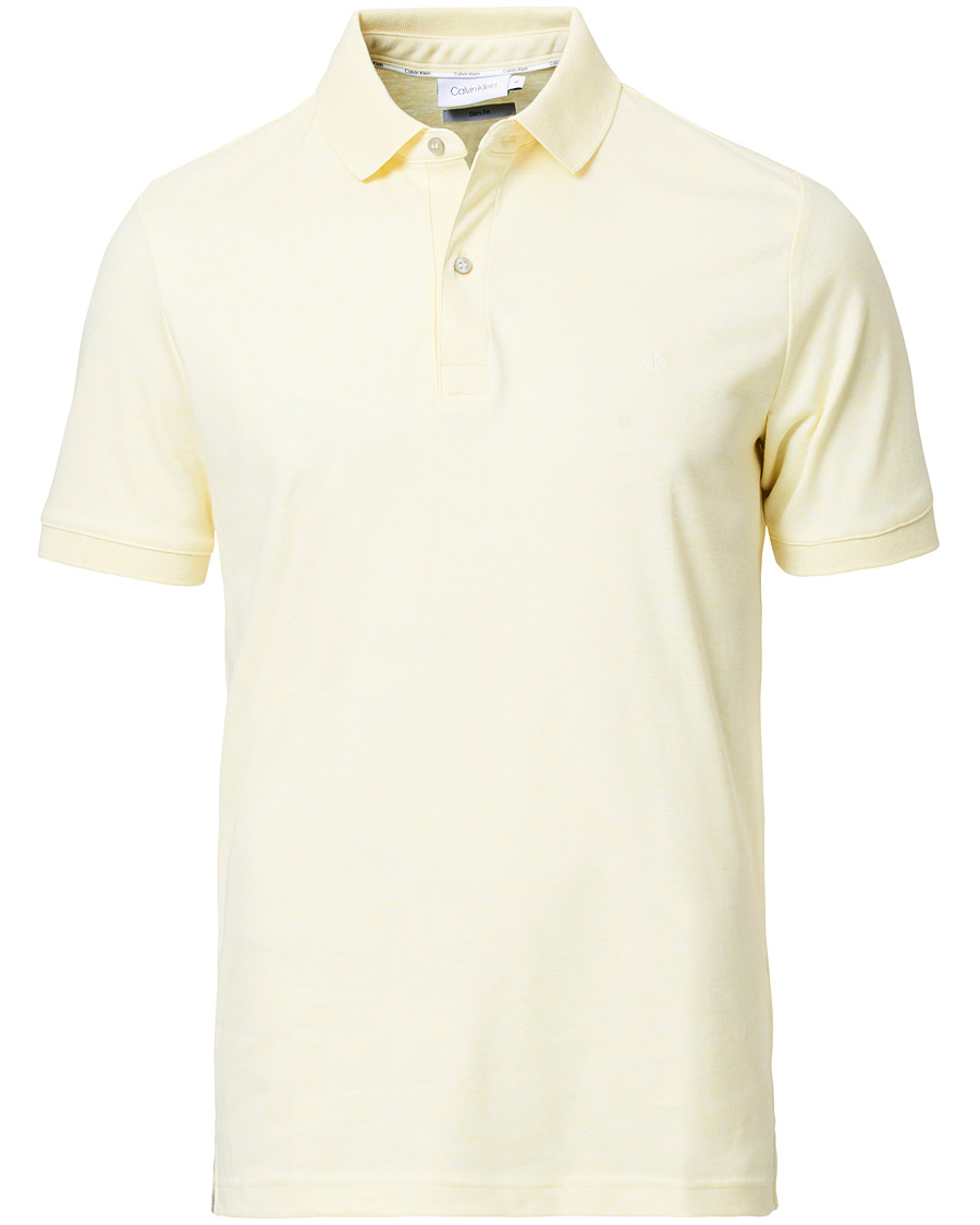 Herre | Pikéer | Calvin Klein | Slim Fit Soft Interlock Polo Pastel Yellow Heather