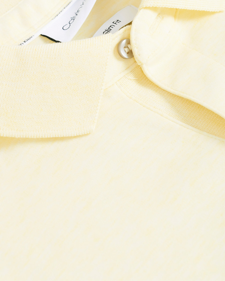 Herre | Pikéer | Calvin Klein | Slim Fit Soft Interlock Polo Pastel Yellow Heather