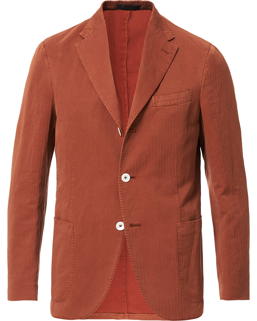Herre | Dressjakker | The Gigi | Linen Herringbone Blazer Orange