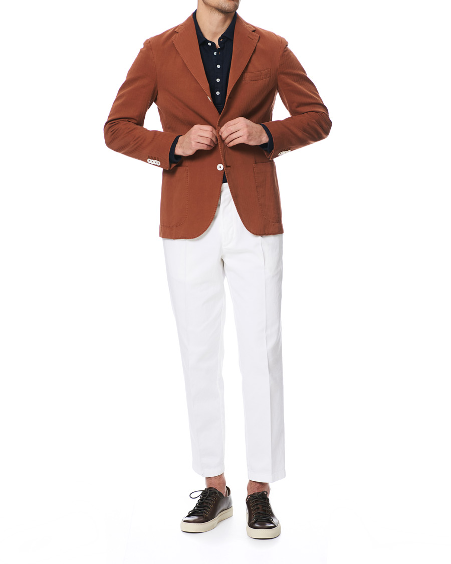 Herre | Dressjakker | The Gigi | Linen Herringbone Blazer Orange