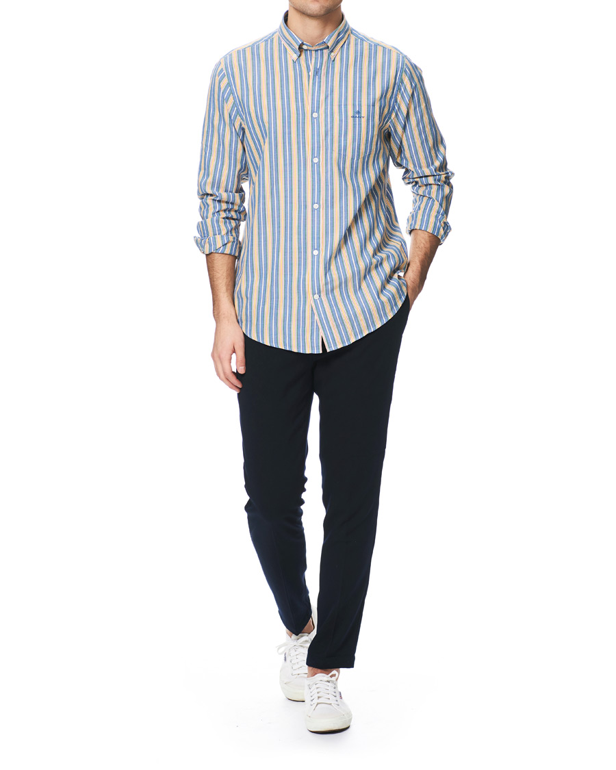 Herre | Skjorter | GANT | Windblown Oxford Stripe Shirt Bright Cobolt