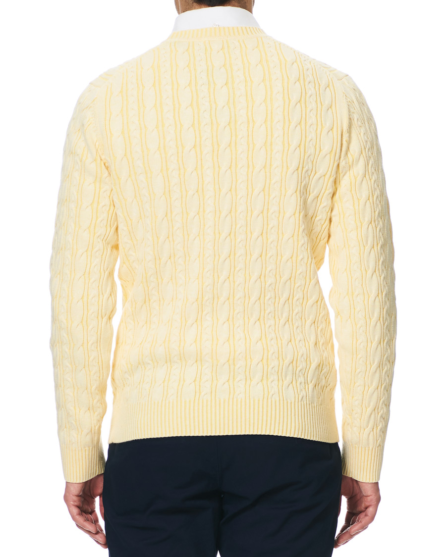 Herre | Gensere | GANT | Sunbleached Crew Neck Cable Pullover Sunlight