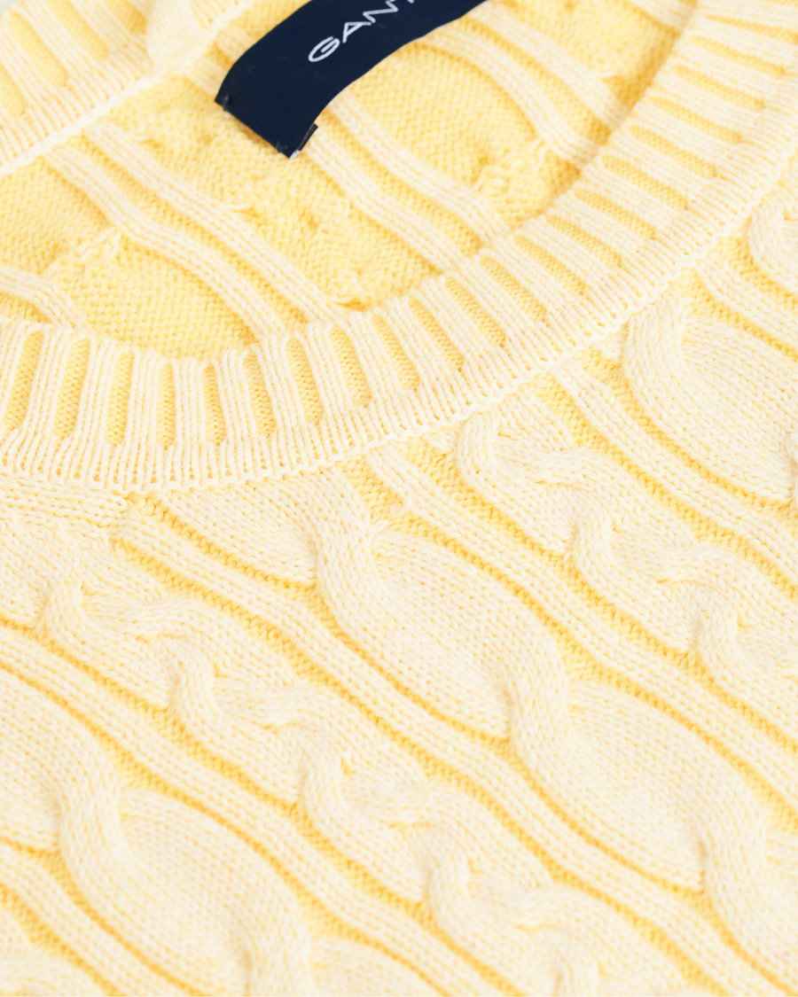 Herre | Gensere | GANT | Sunbleached Crew Neck Cable Pullover Sunlight