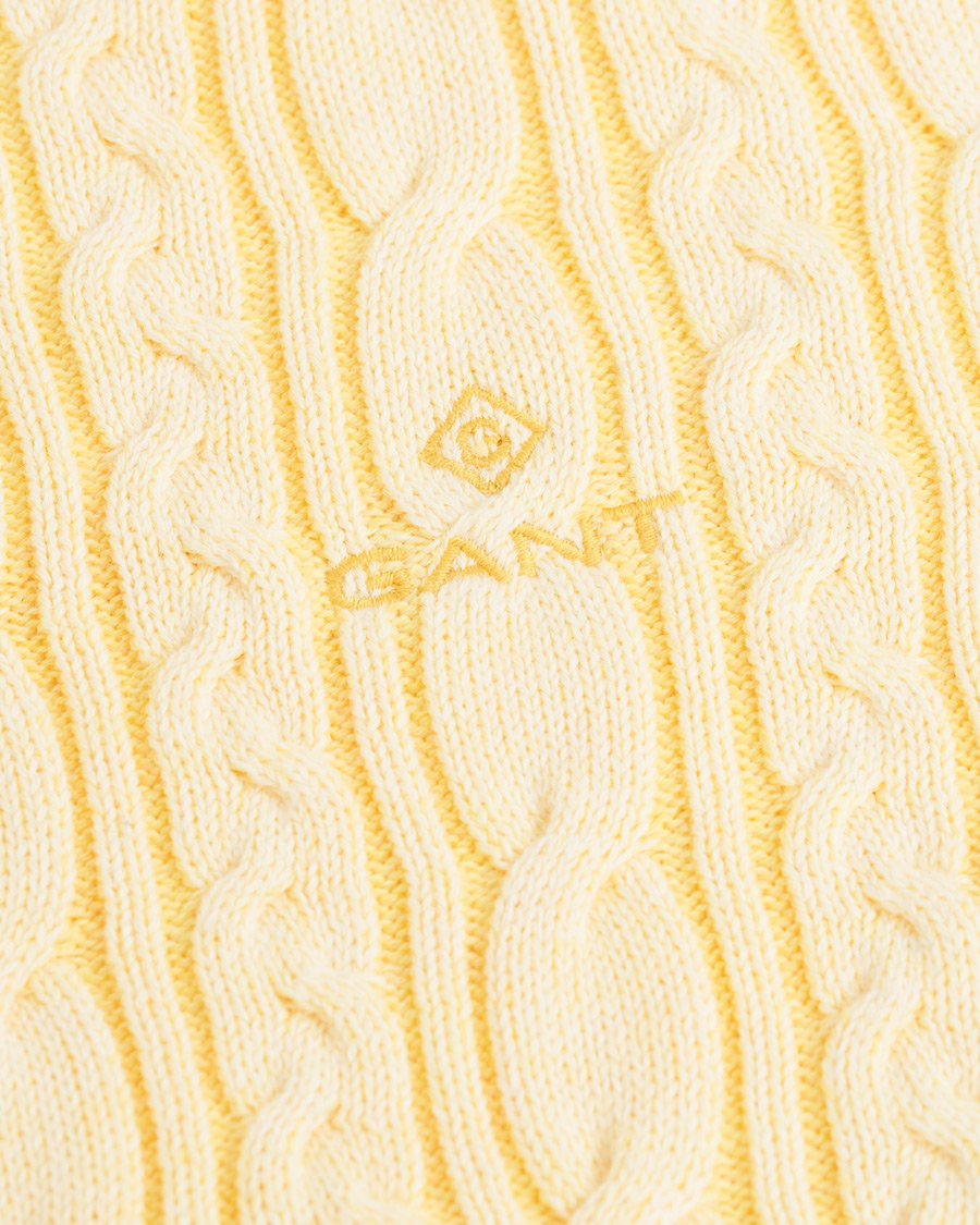 Herre | Gensere | GANT | Sunbleached Crew Neck Cable Pullover Sunlight