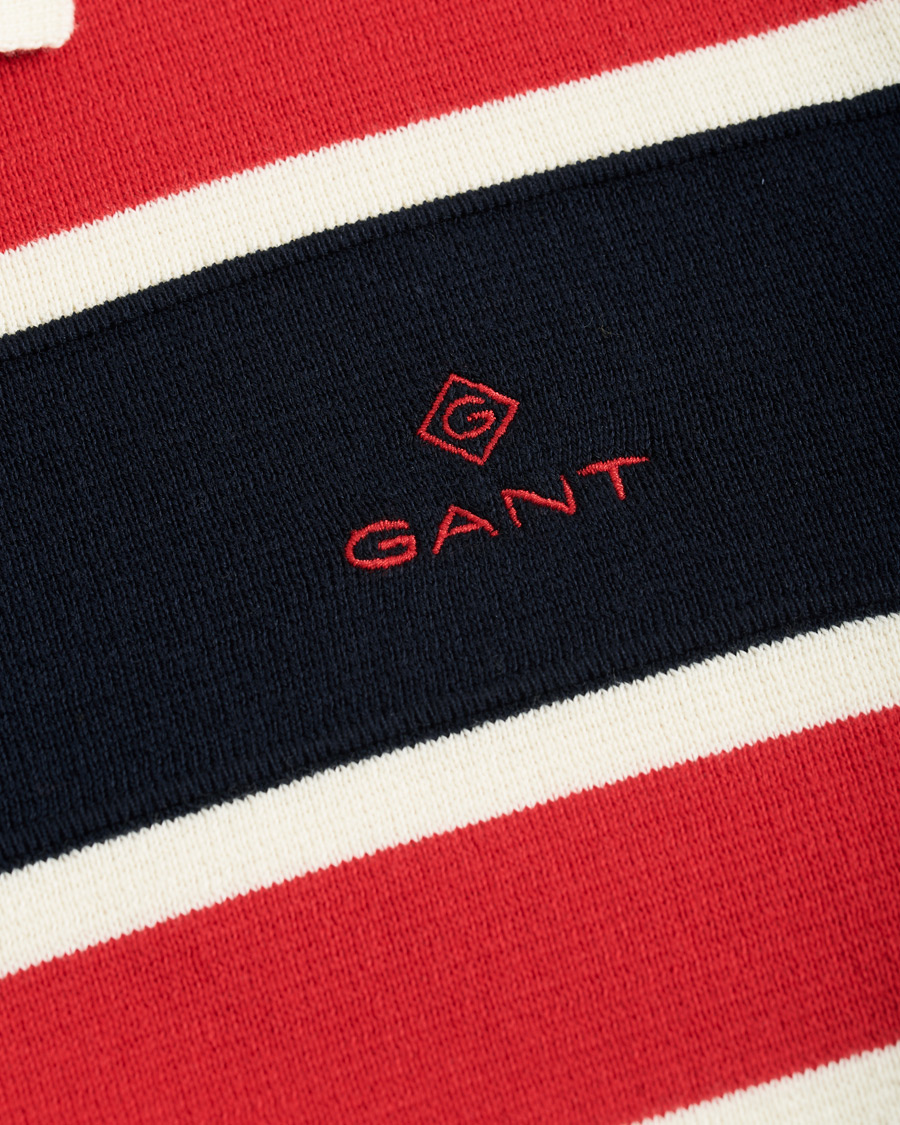 Herre | Gensere | GANT | Knitted Striped Rugger Bright Red