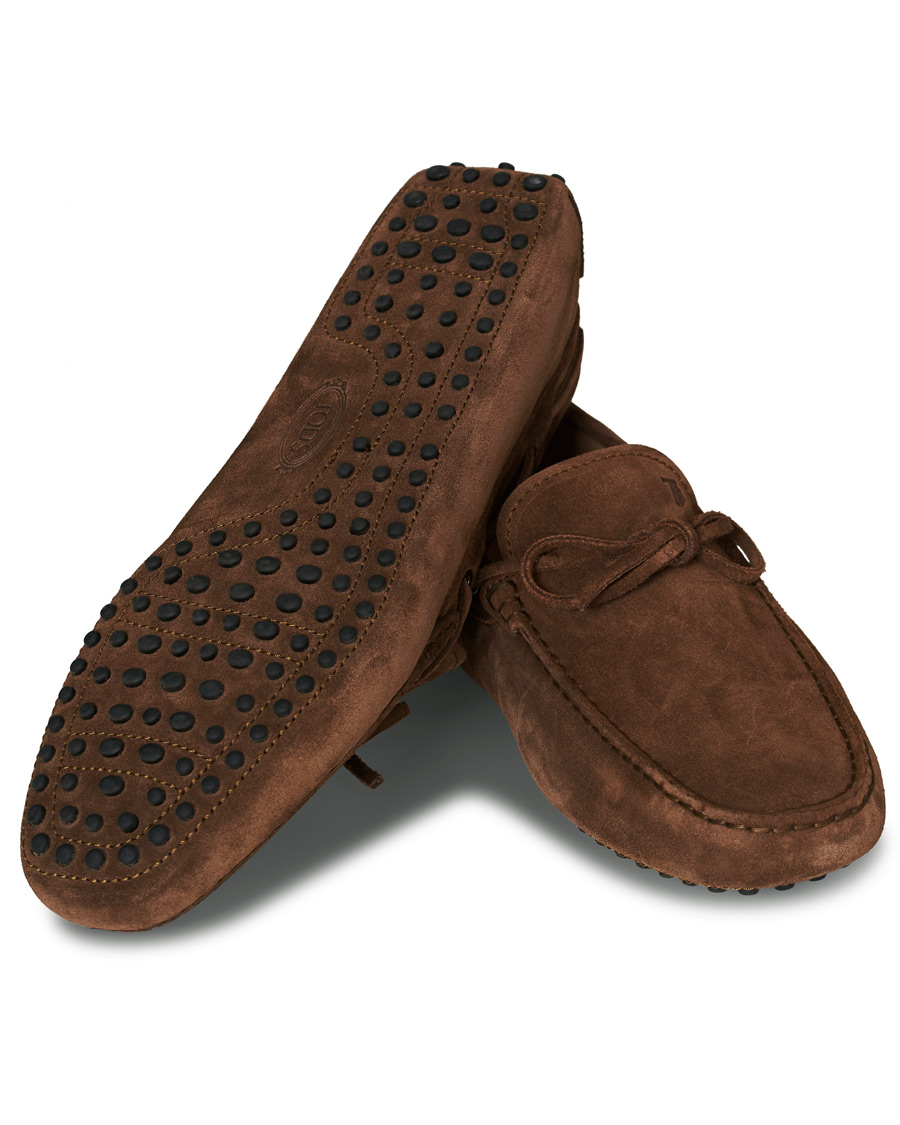 Herre | Tod's Laccetto Gommino Carshoe Light Brown Suede | Tod's | Laccetto Gommino Carshoe Light Brown Suede