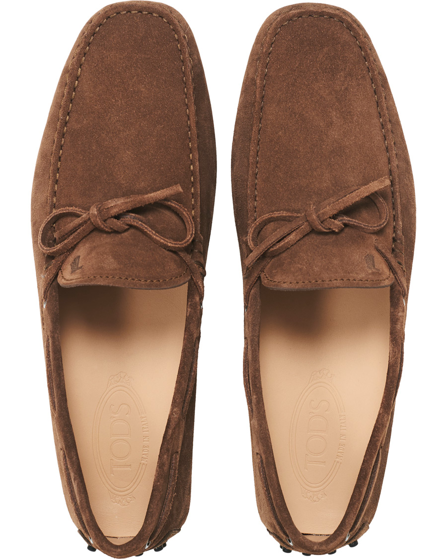 Herre | Tod's Laccetto Gommino Carshoe Light Brown Suede | Tod's | Laccetto Gommino Carshoe Light Brown Suede