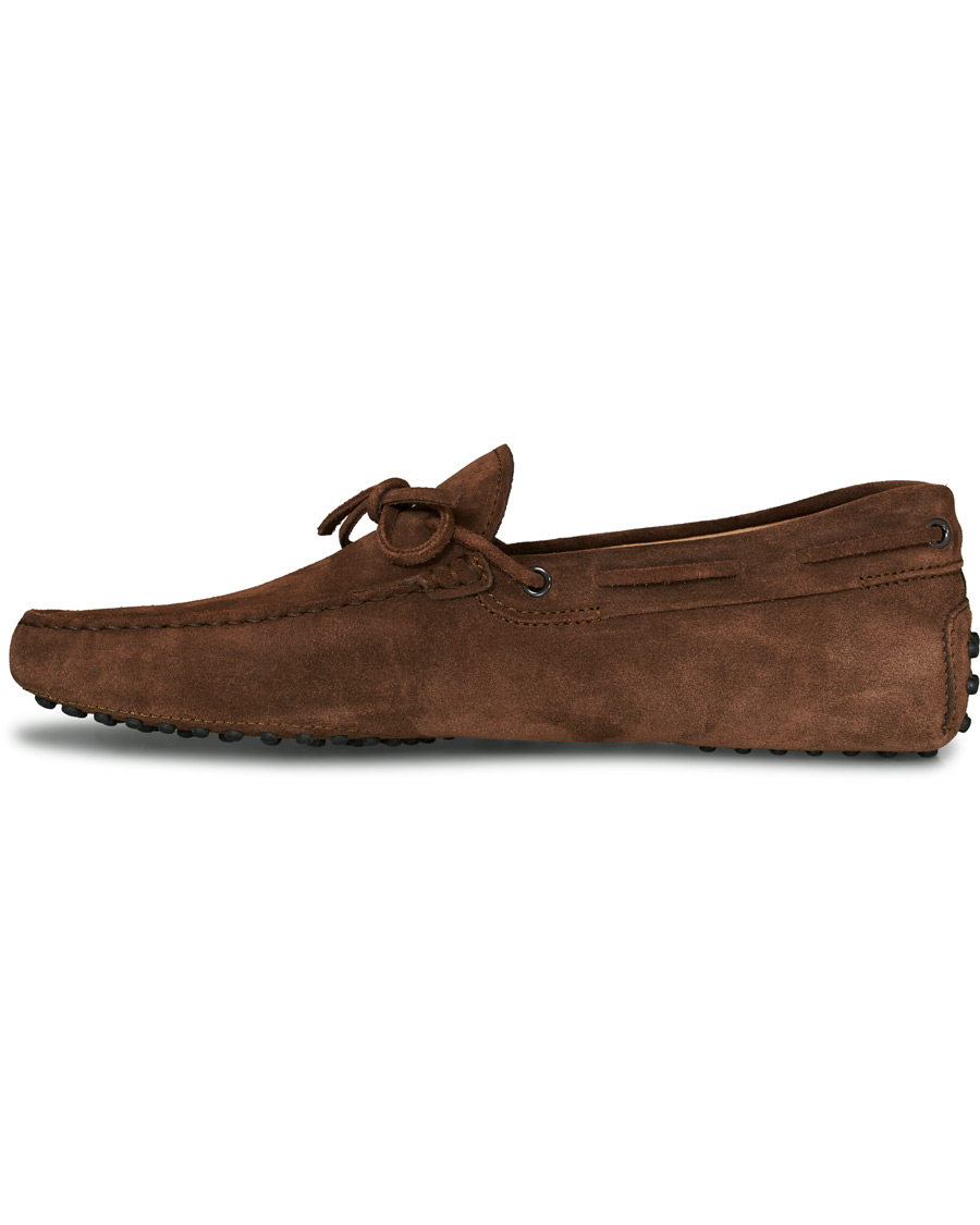 Herre | Tod's Laccetto Gommino Carshoe Light Brown Suede | Tod's | Laccetto Gommino Carshoe Light Brown Suede