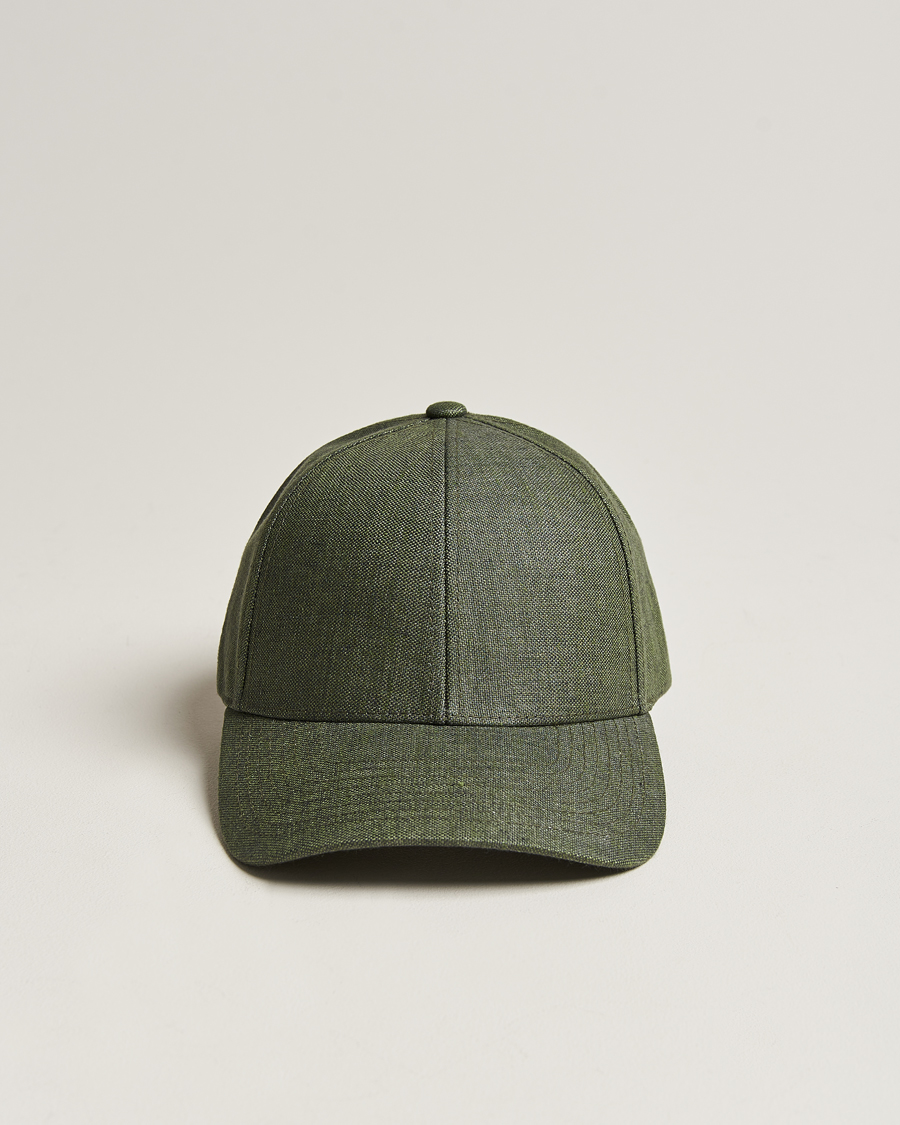 Herre |  | Varsity Headwear | Linen Baseball Cap French Olive